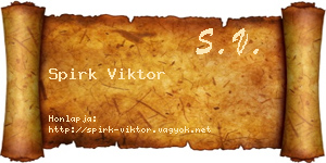 Spirk Viktor névjegykártya